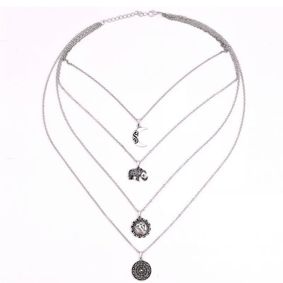 Boutique Jewelry - Layered Vintage Fashion Moon & Signs Necklace